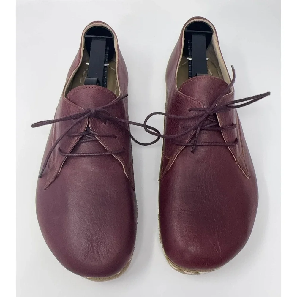 NEW Atlantis Handmade Turkish Shoes Oxford Barefoot Red Women's 8.5 Zero‎ Drop
